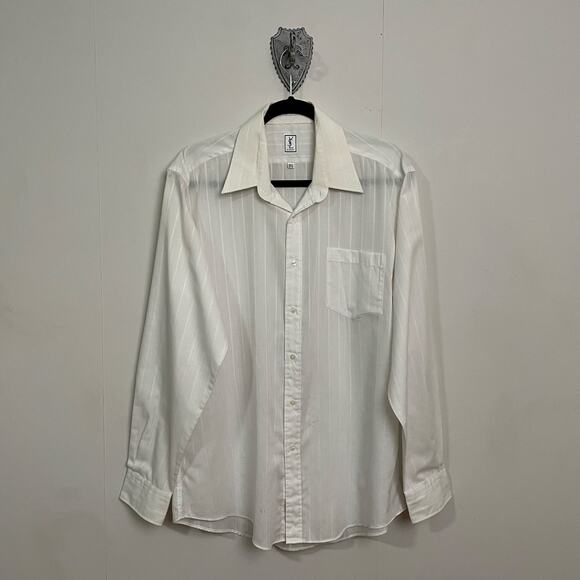 Yves Saint Laurent 16.5 (34/35) white button down shirt Corpcore professional - Picture 1 of 7